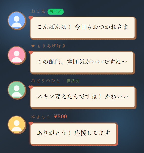 retro の見本